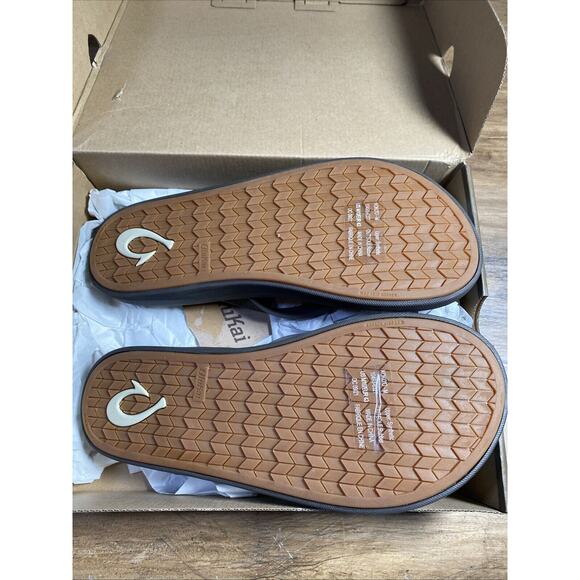 OluKai Brown and Gray Flip-Flops - Picture 3 of 4